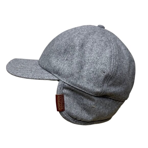 Outdoor Research Unisex Gray Wool Blend Earflap Cap Hat S/M Fleece Lining Winter - Picture 1 of 8